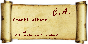 Czenki Albert névjegykártya